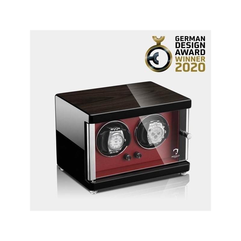 Modalo Uhrenbeweger Ambiente MV4 für 2 Uhren makassar-schwarz-rot