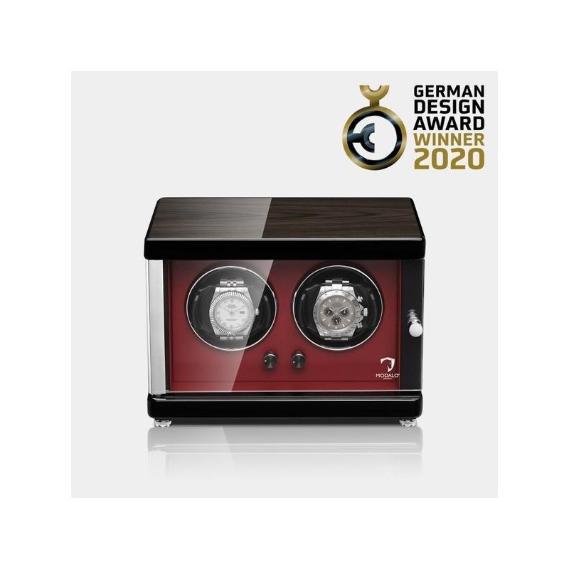 Modalo Uhrenbeweger Ambiente MV4 für 2 Uhren makassar-schwarz-rot