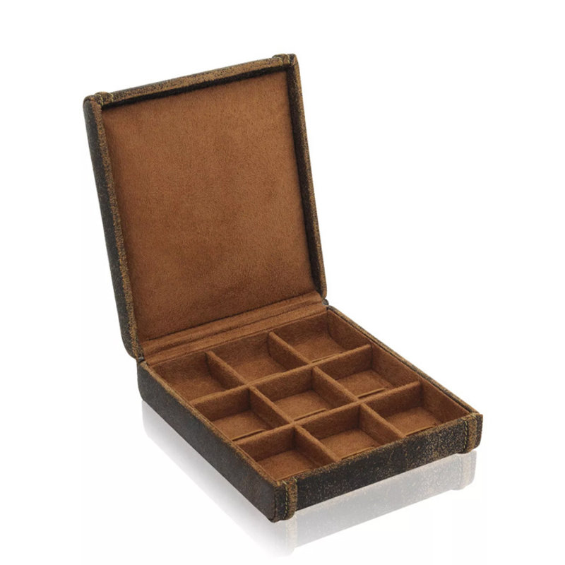 FRIEDRICH Manschetten- und Ringbox mit elastischen Schlaufen Cubano - Braun