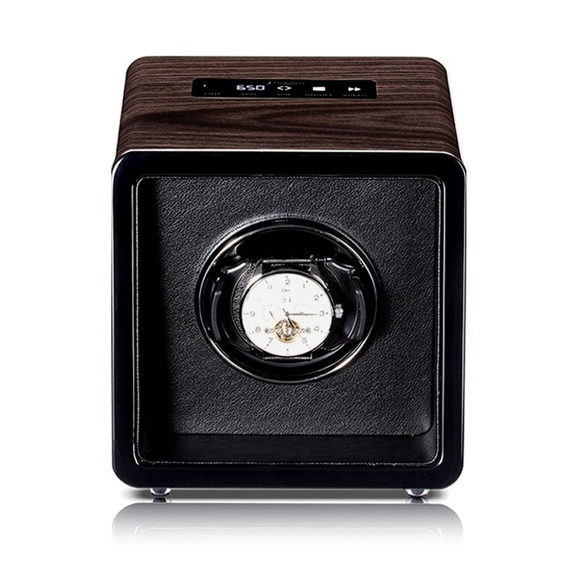 Modalo Uhrenbeweger Saturn MV4 für 1 Uhr Hochglanz schwarz-makassar