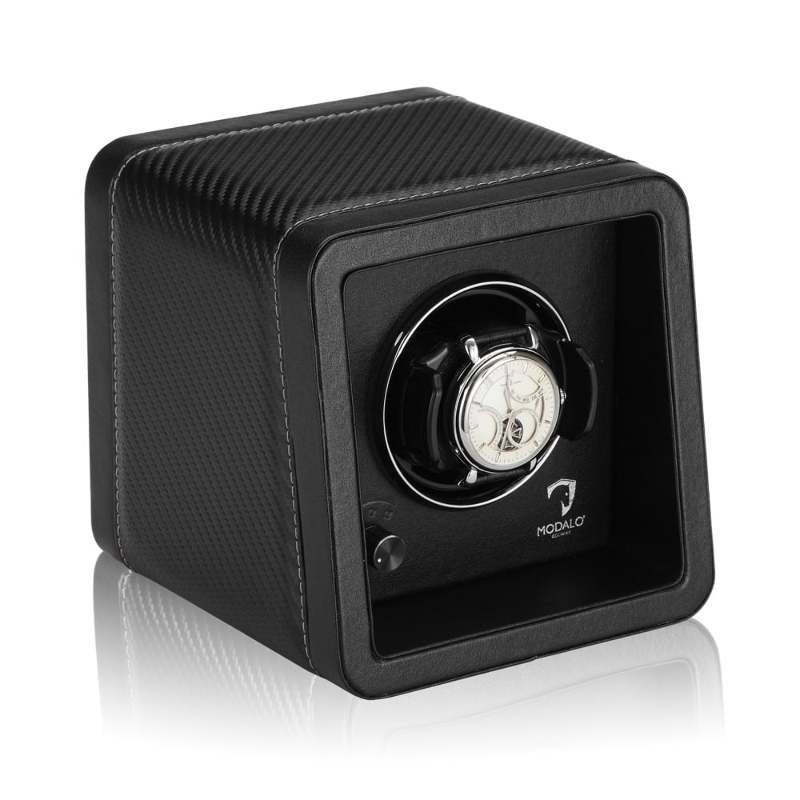 Modalo Uhrenbeweger Saturn Style MV4 für 1 Uhr Schwarz-Carbon