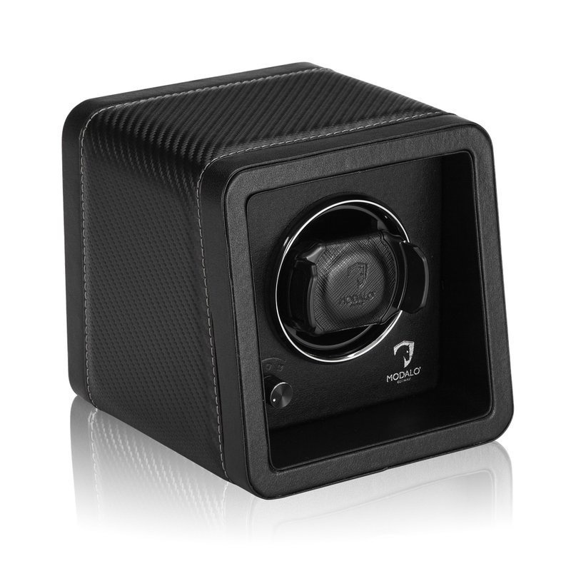 Modalo Uhrenbeweger Saturn Style MV4 für 1 Uhr Schwarz-Carbon