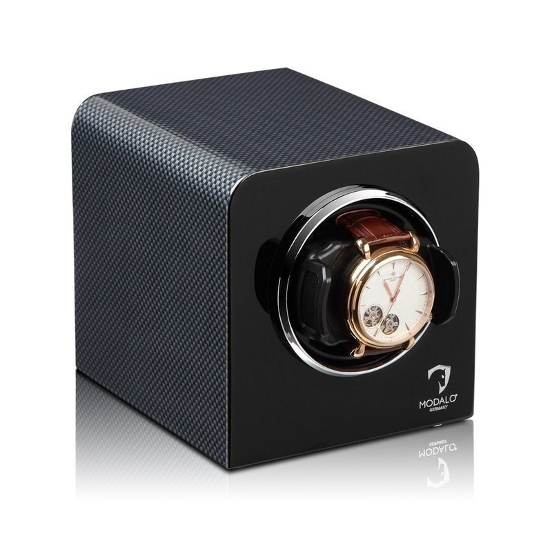 Modalo  Uhrenbeweger Inspiration MV4 für 1 Uhr Carbon-Schwarz