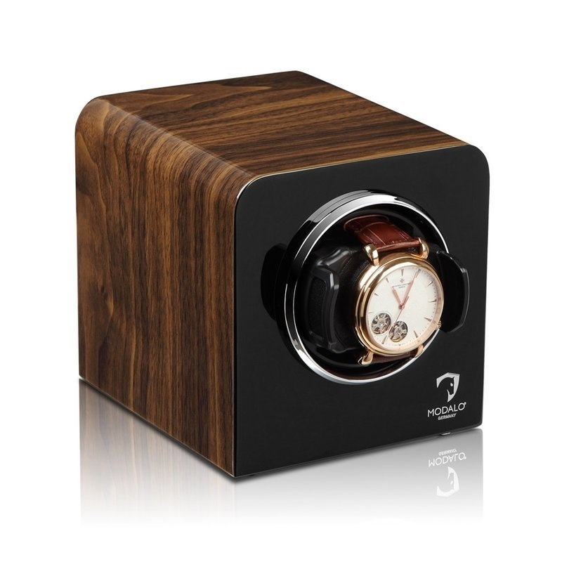 Modalo  Uhrenbeweger Inspiration MV4 für 1 Uhr Walnuss-Schwarz