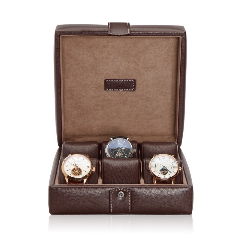 Modalo Uhrenbox Gallante für 6 Uhren Braun