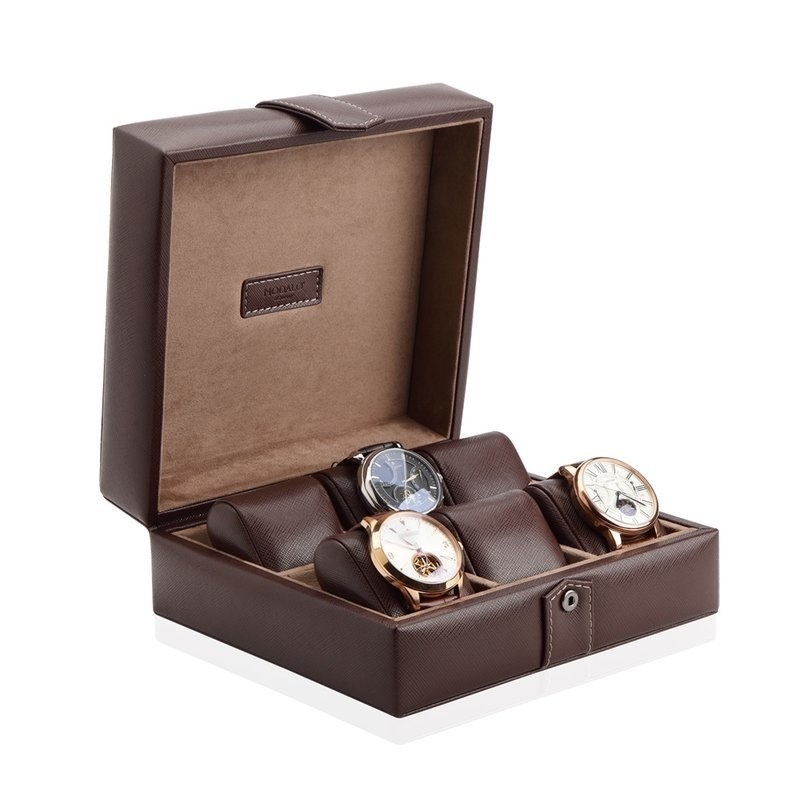 Modalo Uhrenbox Gallante für 6 Uhren Braun