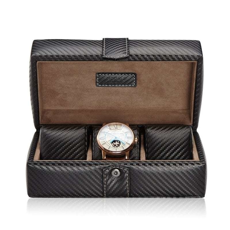 Modalo  Uhrenbox Gallante für 3 Uhren Carbon