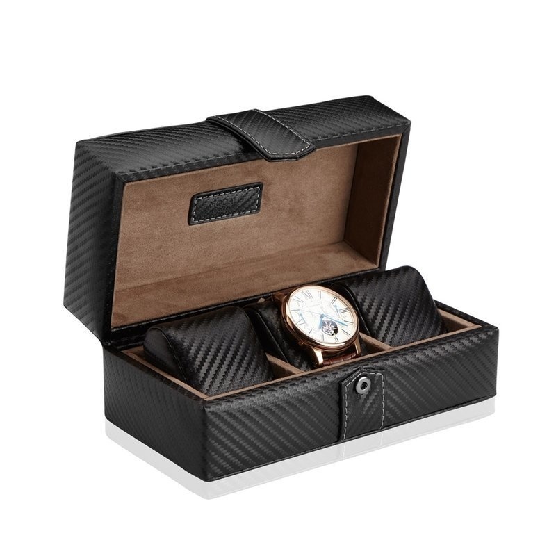 Modalo  Uhrenbox Gallante für 3 Uhren Carbon