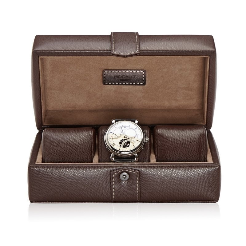Modalo  Uhrenbox Gallante für 3 Uhren Braun