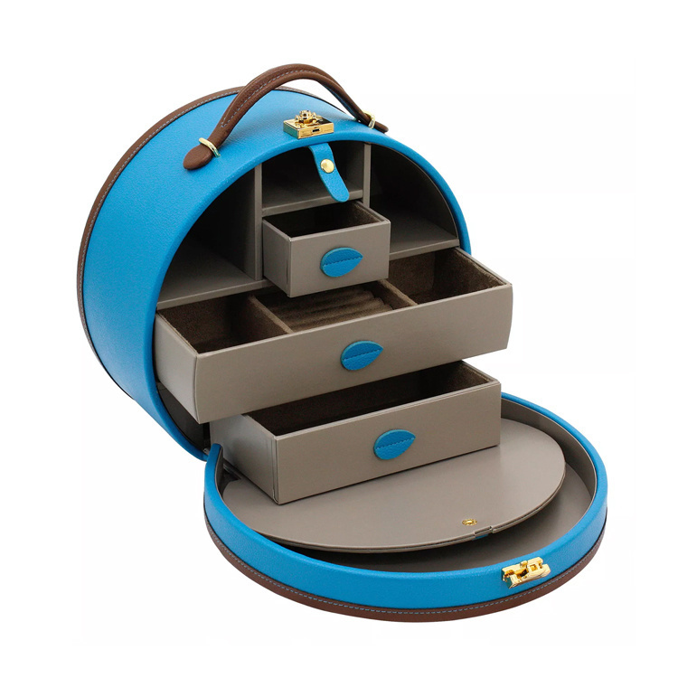 FRIEDRICH Kosmetik-Schmuckkoffer Ascot - Blau/Braun