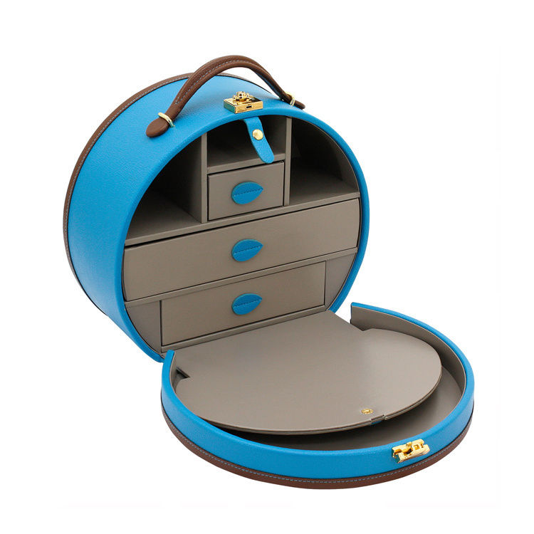 FRIEDRICH Kosmetik-Schmuckkoffer Ascot - Blau/Braun