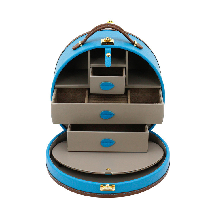 FRIEDRICH Kosmetik-Schmuckkoffer Ascot - Blau/Braun