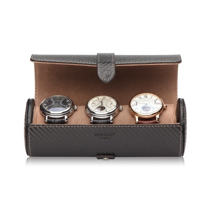 Modalo  Uhrenrolle Dyon für 3 Uhren Carbon