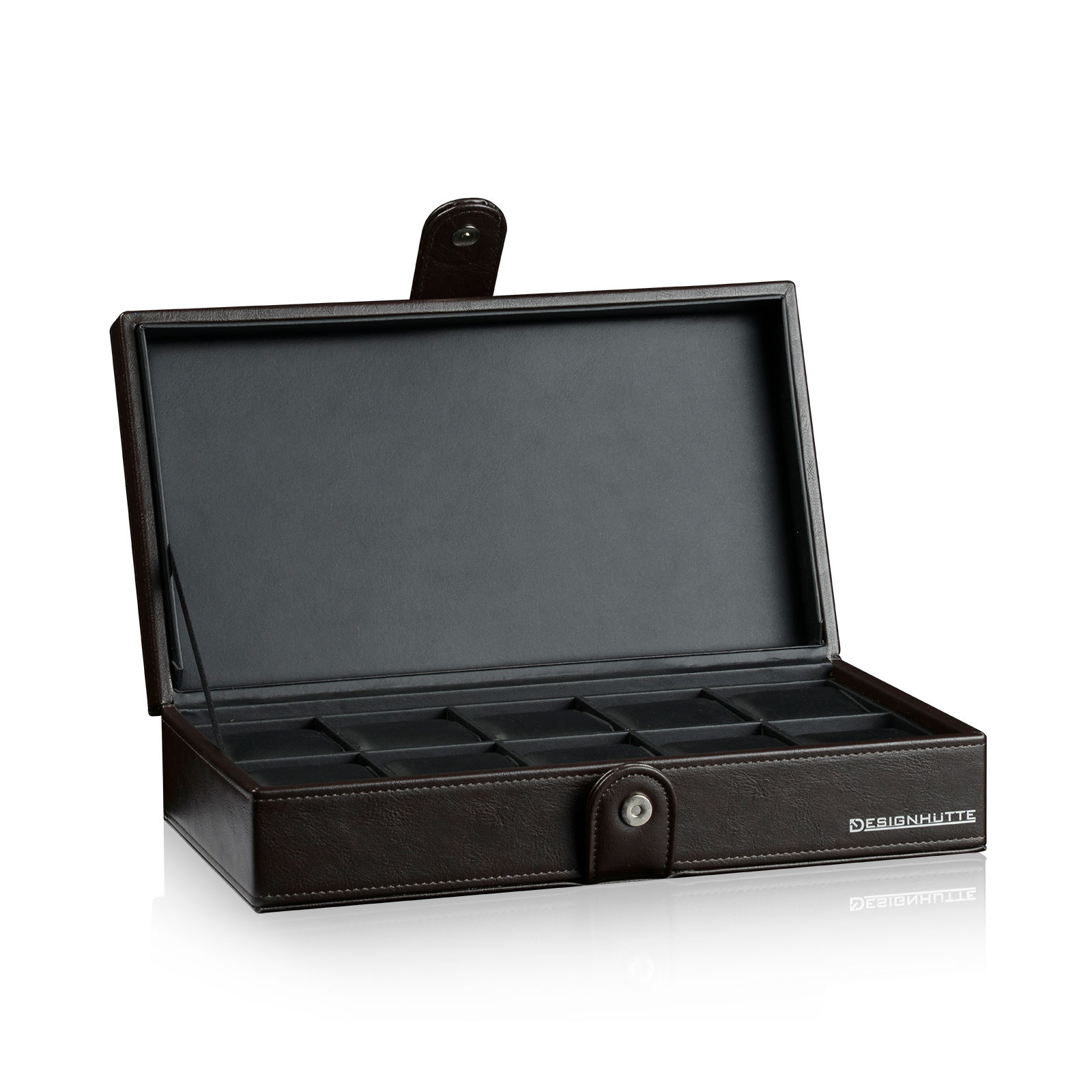 Designhütte Uhrenbox Seattle 10 - Dunkelbraun