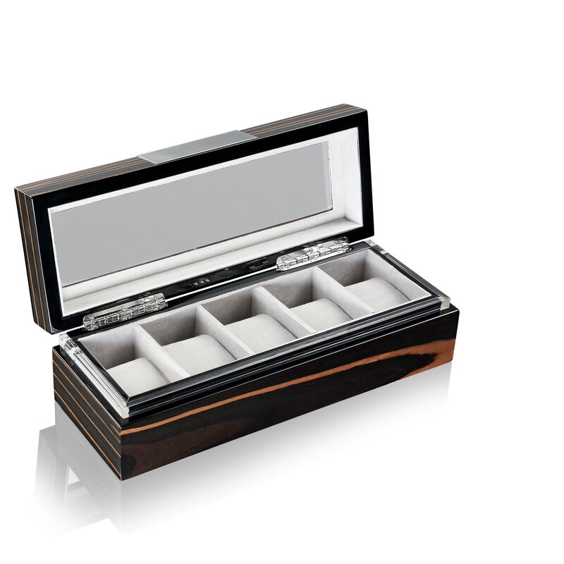 Heisse & Söhne Uhrenbox mit Sichtfenster Executive 5 - Makassar