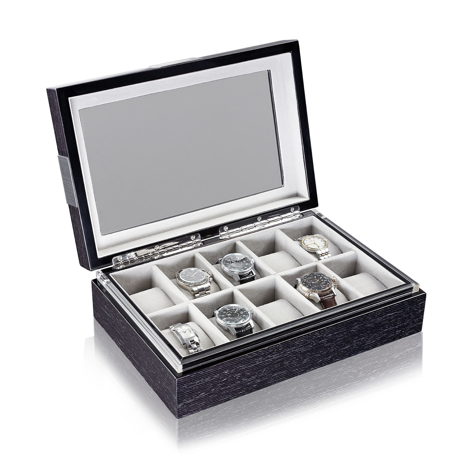 Heisse & Söhne  Uhrenbox mit Sichtfenster Executive 10 Quercus