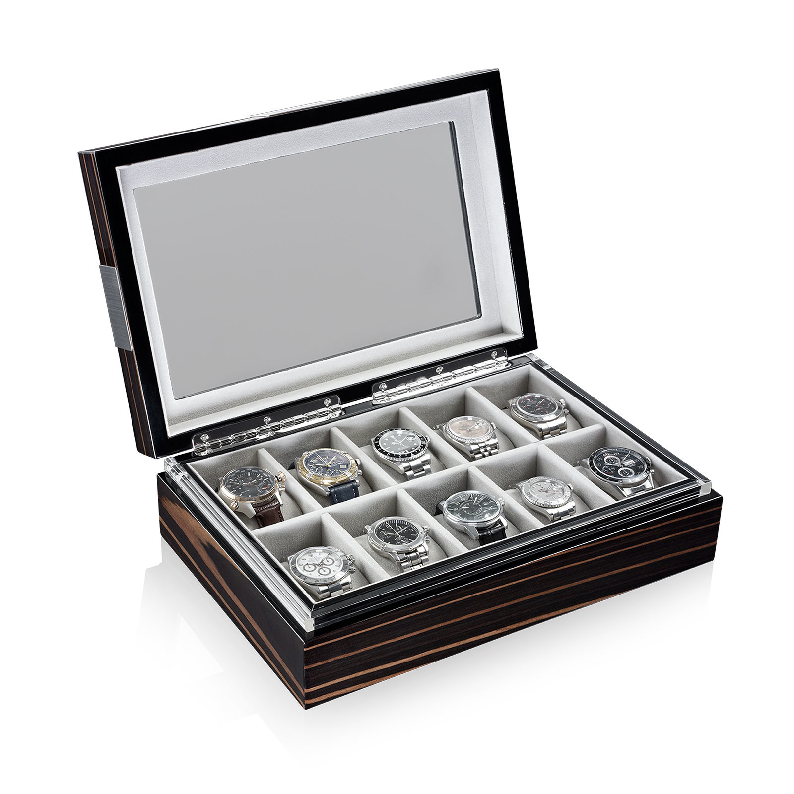 Heisse & Söhne Uhrenbox mit Sichtfenster Executive 10 - Makassar