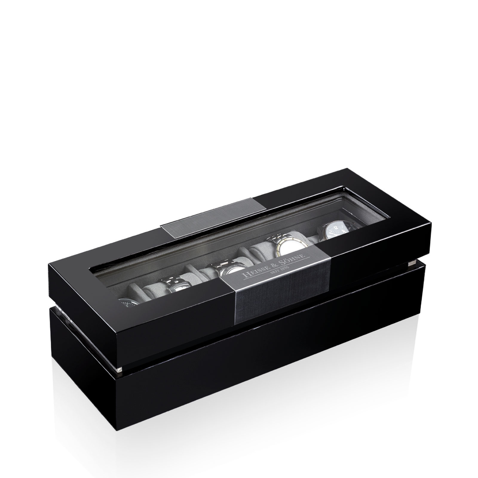 Heisse & Söhne  Uhrenbox Executive 5 - Schwarz
