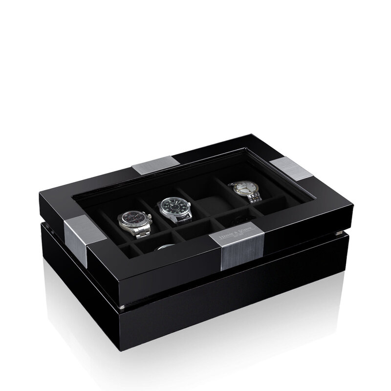 Heisse & Söhne  Uhrenbox Executive 10 - Schwarz/Schwarz