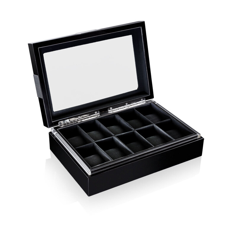 Heisse & Söhne  Uhrenbox Executive 10 - Schwarz/Schwarz