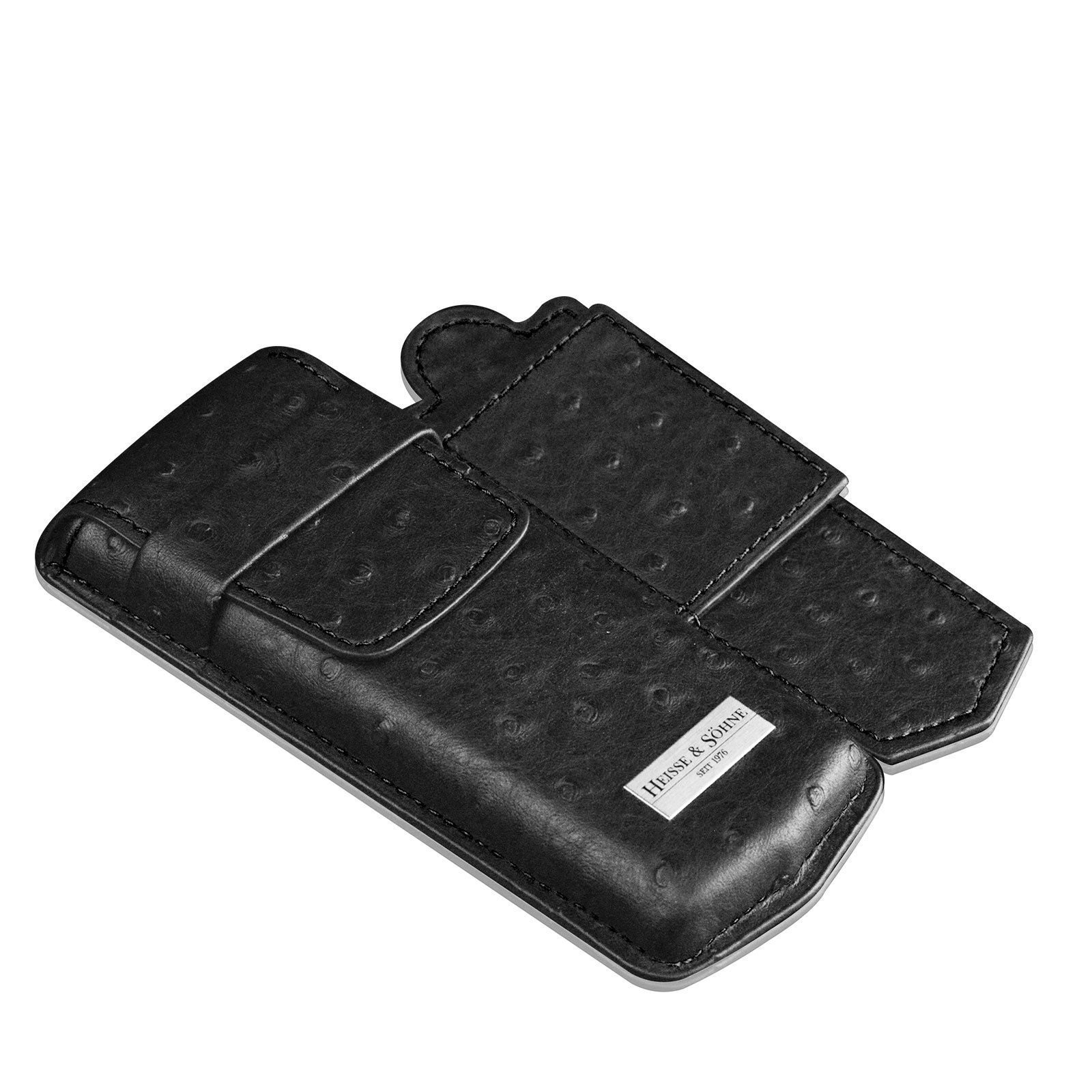 Heisse & Söhne  Uhrenetui Mondo Ostrich - Schwarz