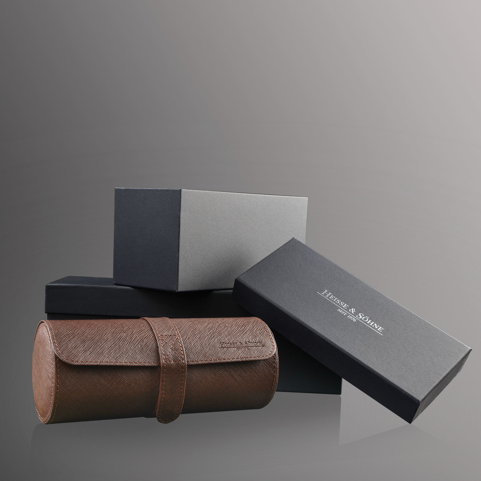 Heisse & Söhne  Uhrenrolle / Uhrenetui Rondo 3 - Braun