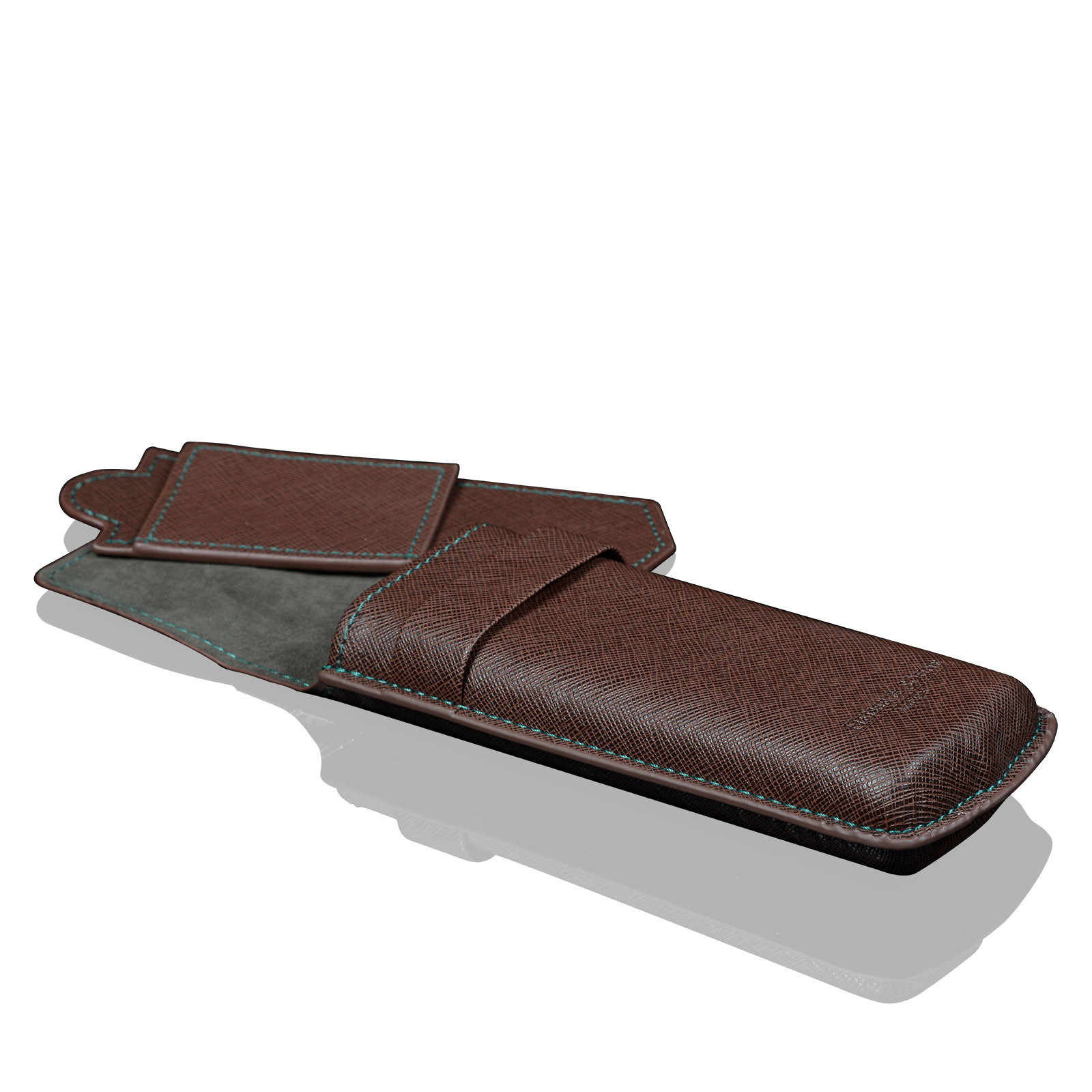 Heisse & Söhne  Uhrenetui Mondo Saffiano-Braun/Grün