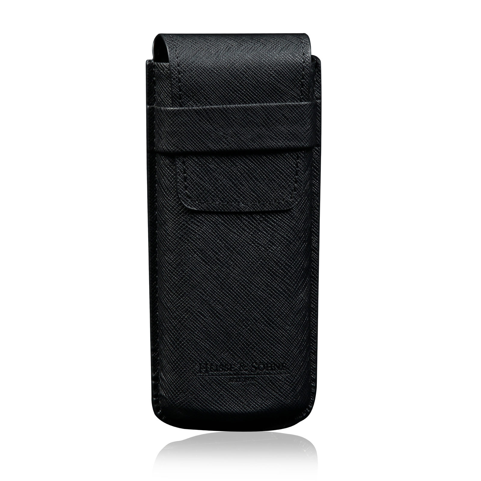 Heisse & Söhne  Uhrenetui Mondo Saffiano- Schwarz/Schwarz