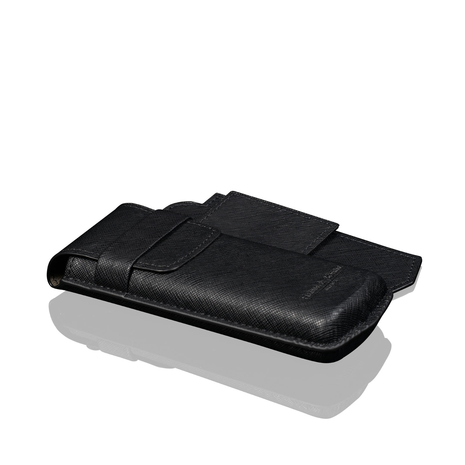 Heisse & Söhne  Uhrenetui Mondo Saffiano- Schwarz/Schwarz