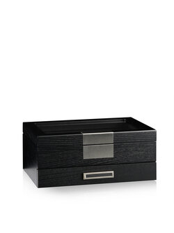 Heisse & Söhne Uhrenbox Monteray 10+ Esche - Schwarz Seidenmatt