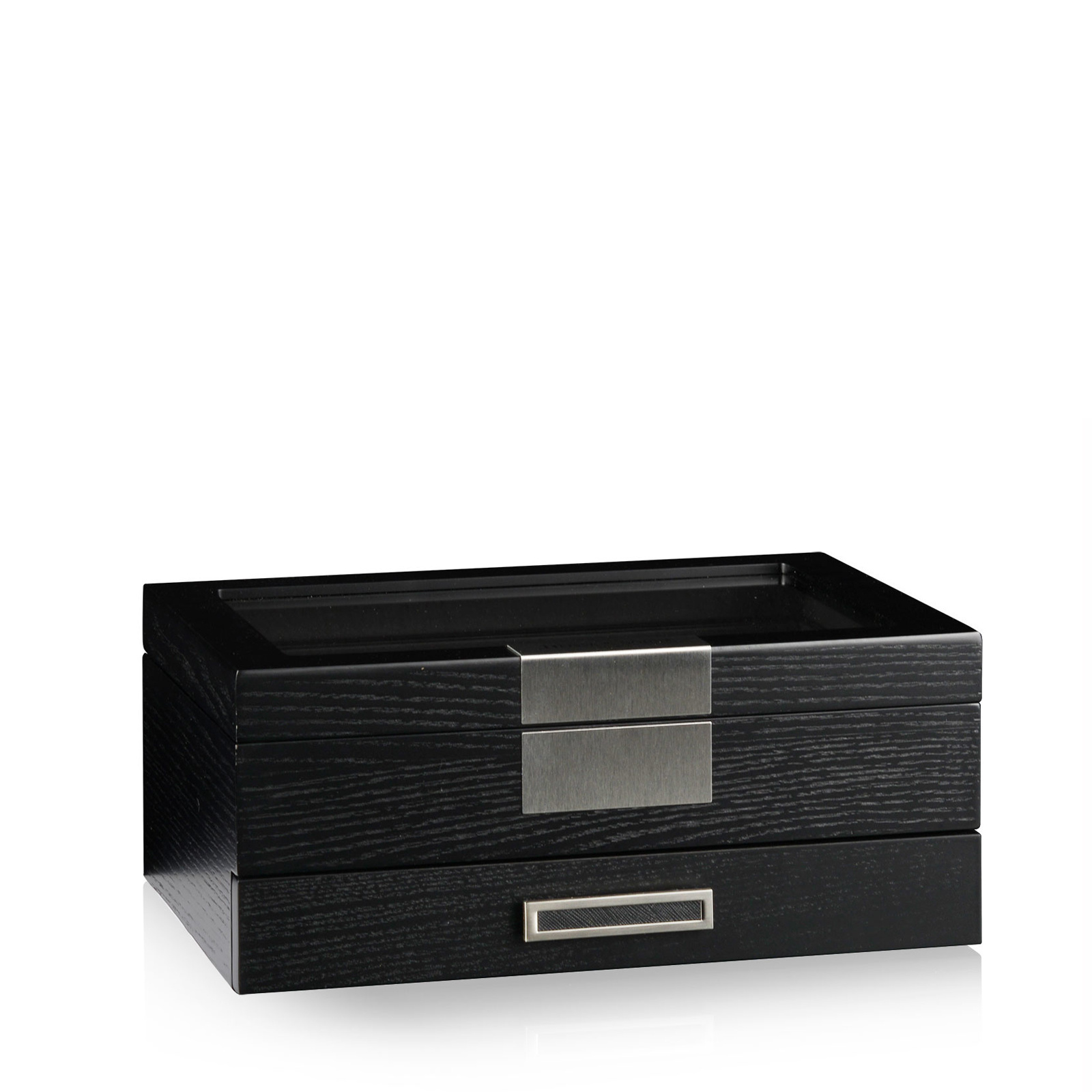 Heisse & Söhne Uhrenbox Monteray 10+ Esche - Schwarz Seidenmatt