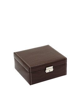 FRIEDRICH Uhrenkoffer Le Croc 6 Braun /Kroko Optik