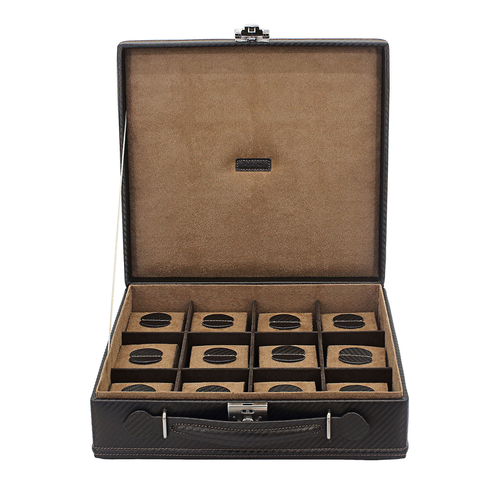 FRIEDRICH  Uhrenkoffer Carbon L - Braun 12 Uhren