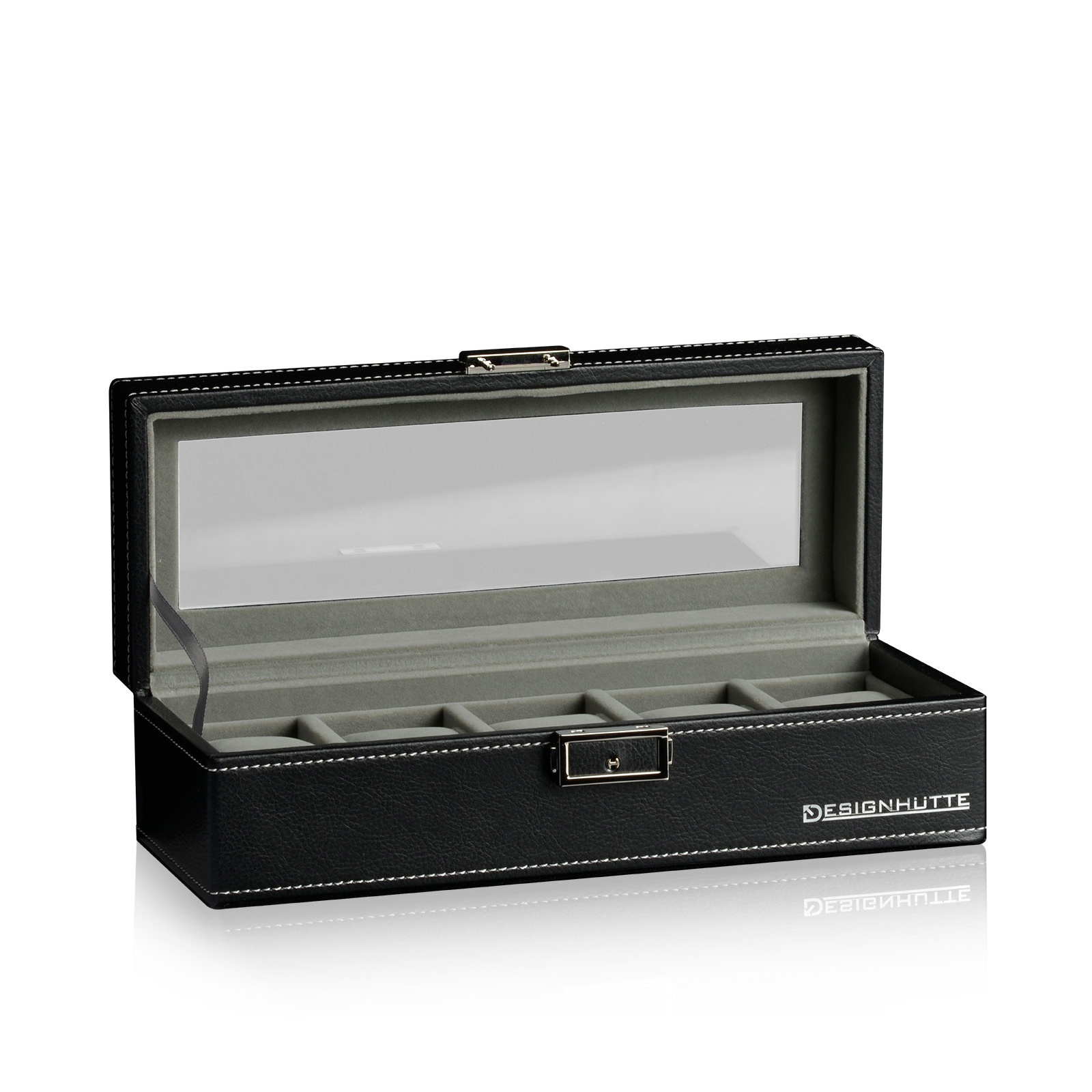 Designhütte Uhrenbox Houston 5 - Schwarz