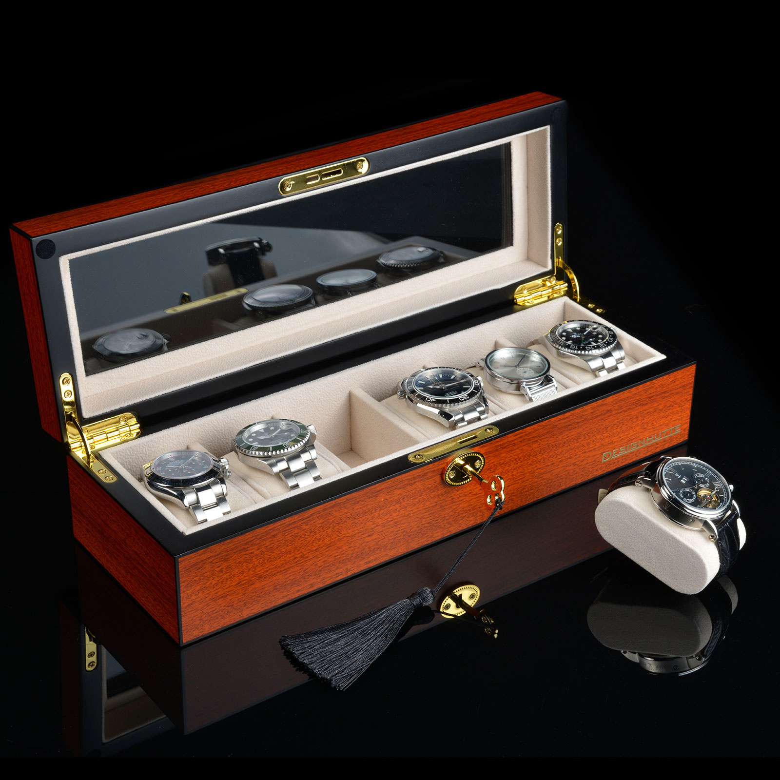 Designhütte Uhrenbox Auckland 6 - Kirsche