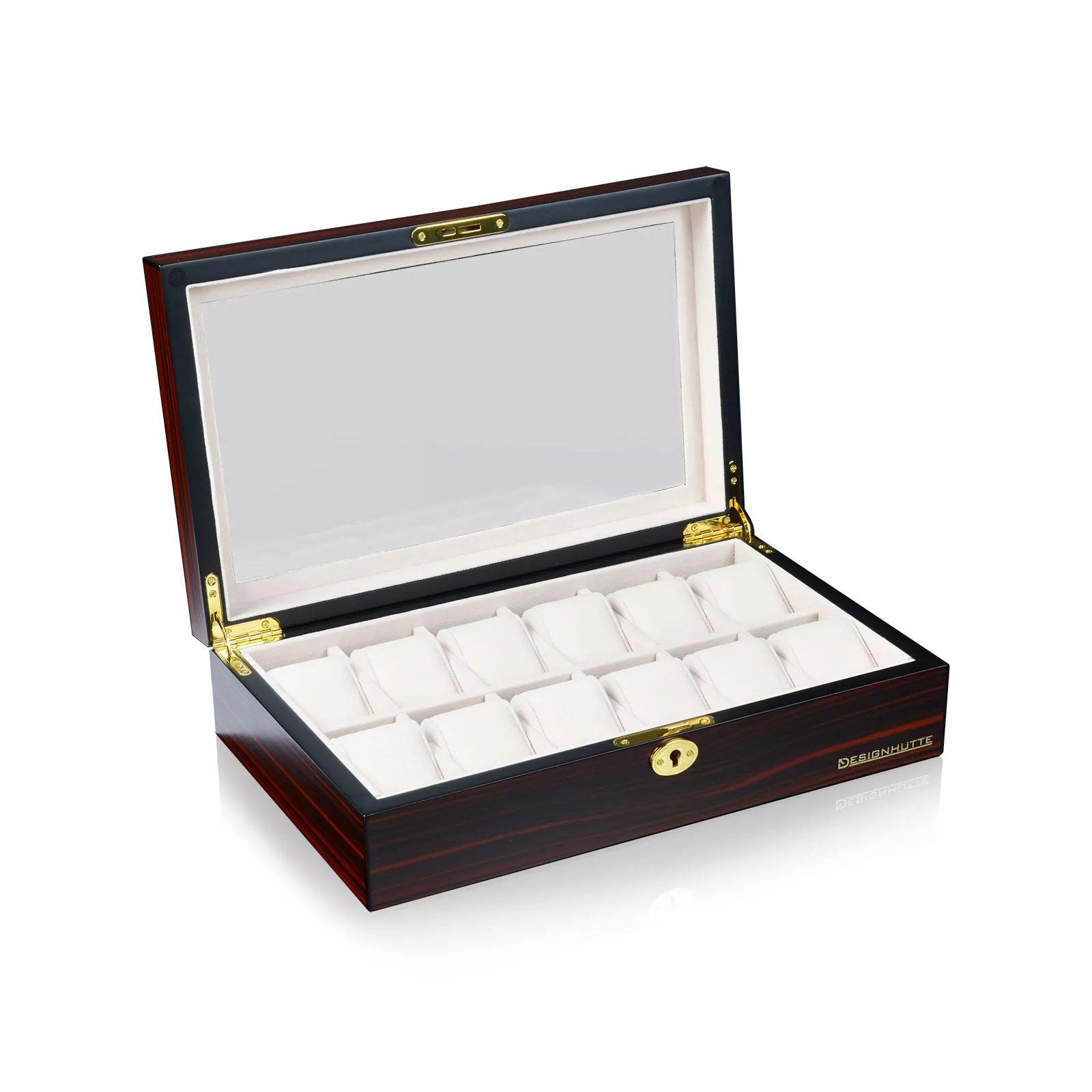 Designhütte Uhrenbox Auckland 12 -Braun, Schwarz