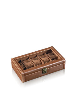 Designhütte Uhrenbox mit Sichtfenster Camel 10 - Hellbraun