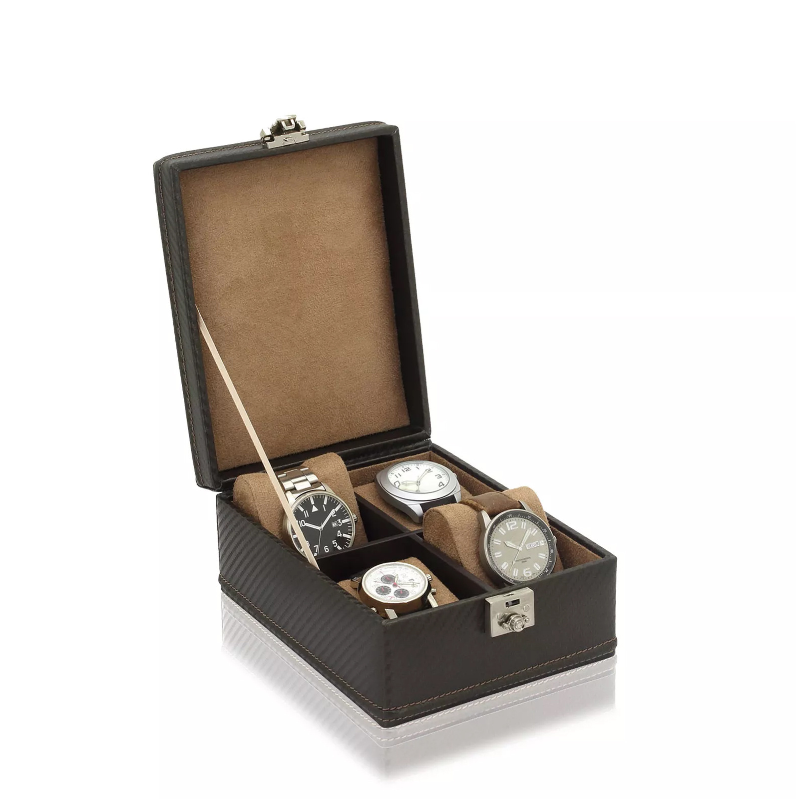 FRIEDRICH Uhrenkasten Carbon 4 - Dunkelbraun