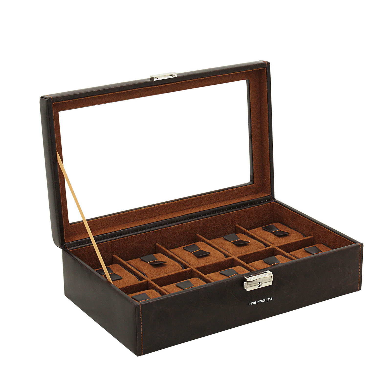FRIEDRICH Uhrenbox mit Sichtfenster Bond 10 - Braun