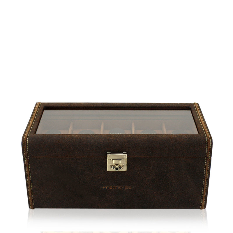 FRIEDRICH Uhrenbox Cubano XXL - Braun 20 Uhren