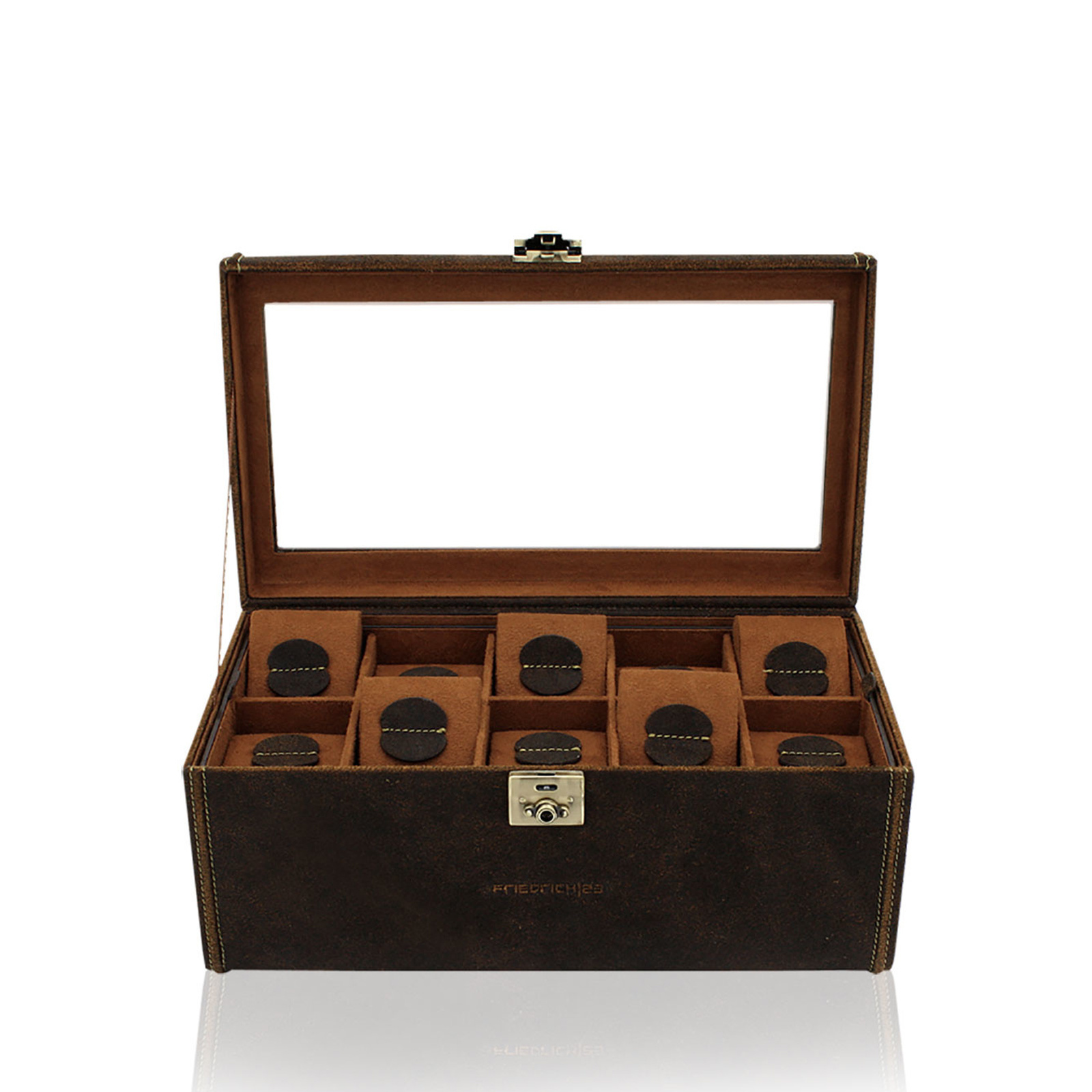 FRIEDRICH Uhrenbox Cubano XXL - Braun 20 Uhren