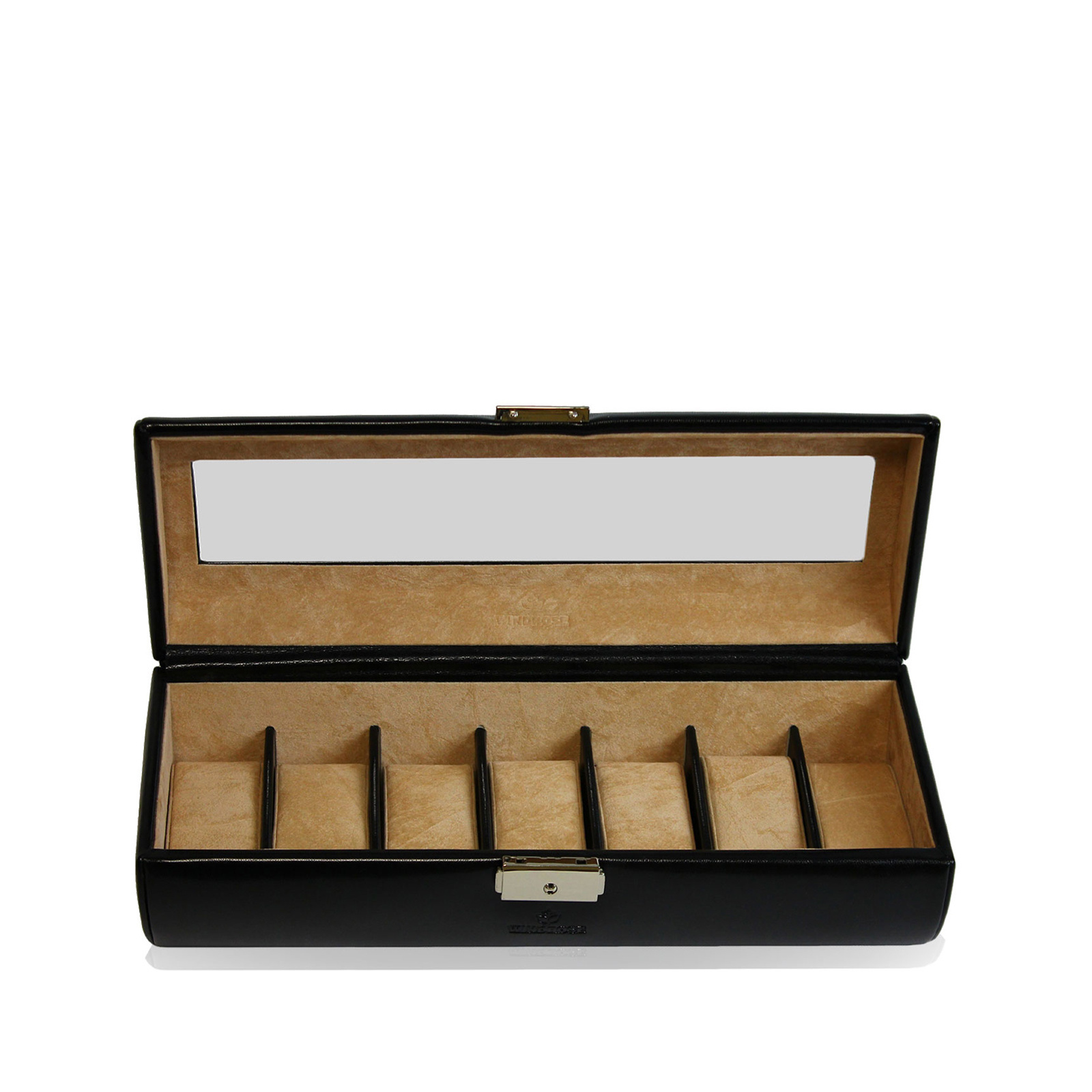 WINDROSE Uhrenbox Merino 7 - Schwarz