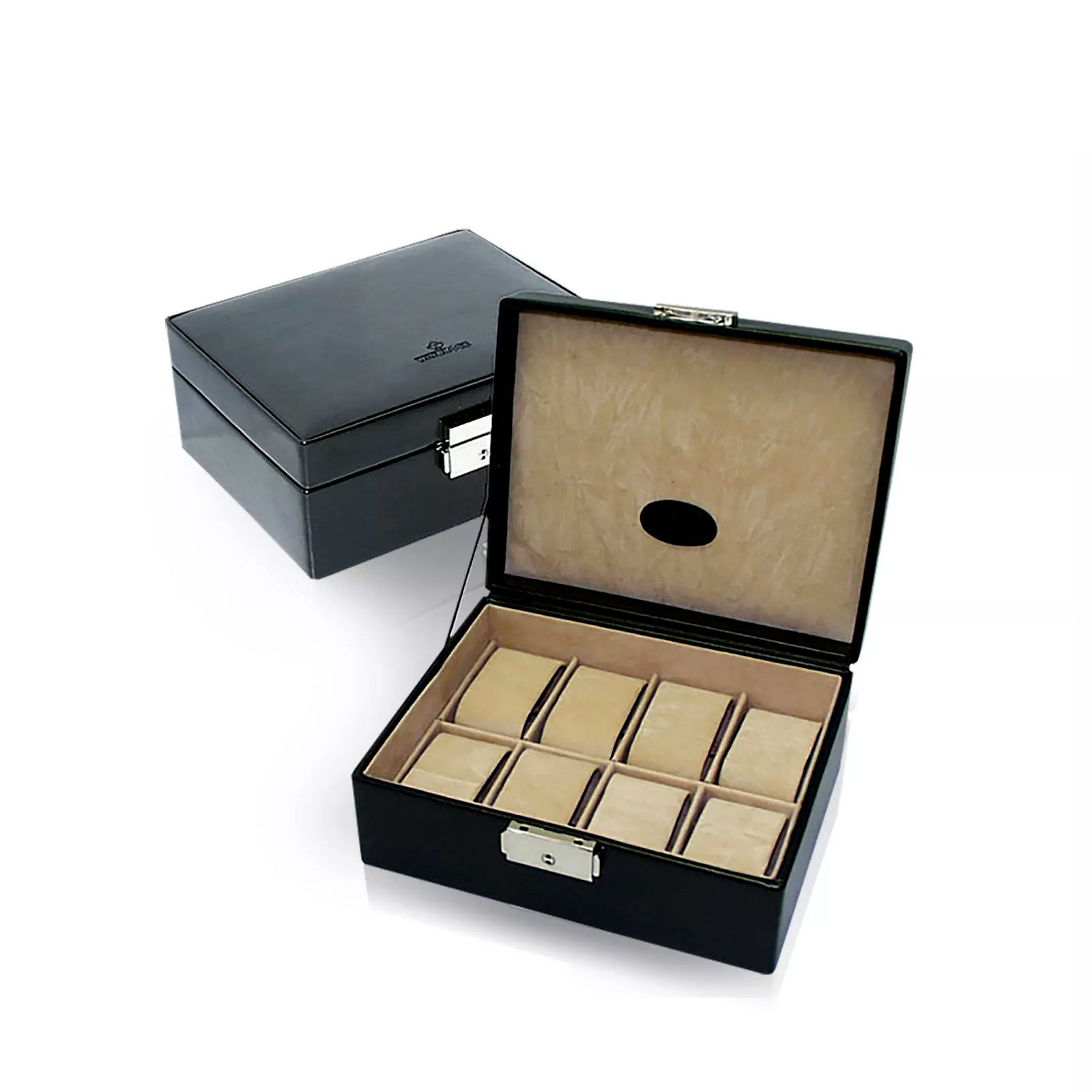 WINDROSE Uhrenbox Merino 8 - Schwarz