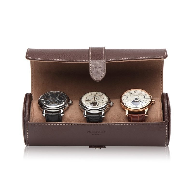 Modalo  Uhrenrolle Dyon für 3 Uhren Braun