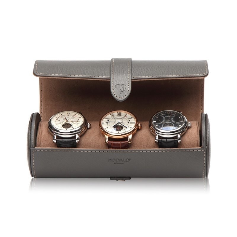 Modalo  Uhrenrolle Dyon für 3 Uhren Grau