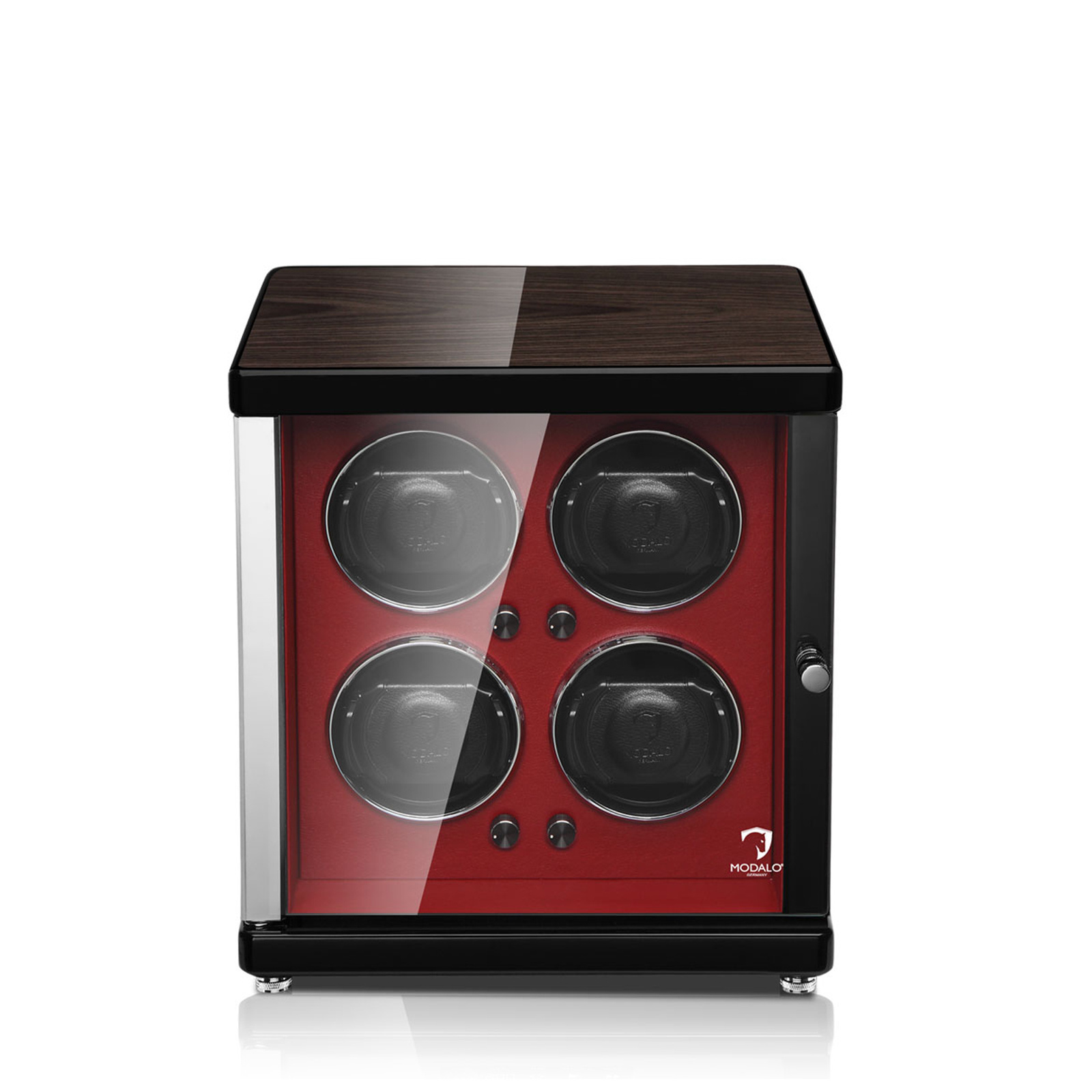 Modalo Uhrenbeweger Ambiente 4 - Schwarz Makassar Rot