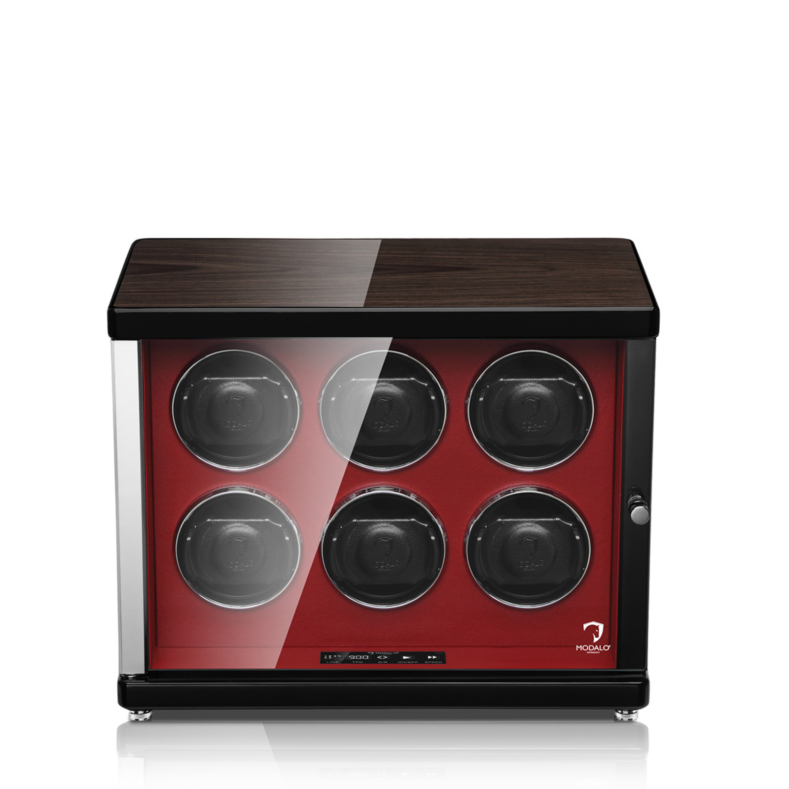 Modalo Uhrenbeweger Ambiente 6 - Schwarz Makassar Rot