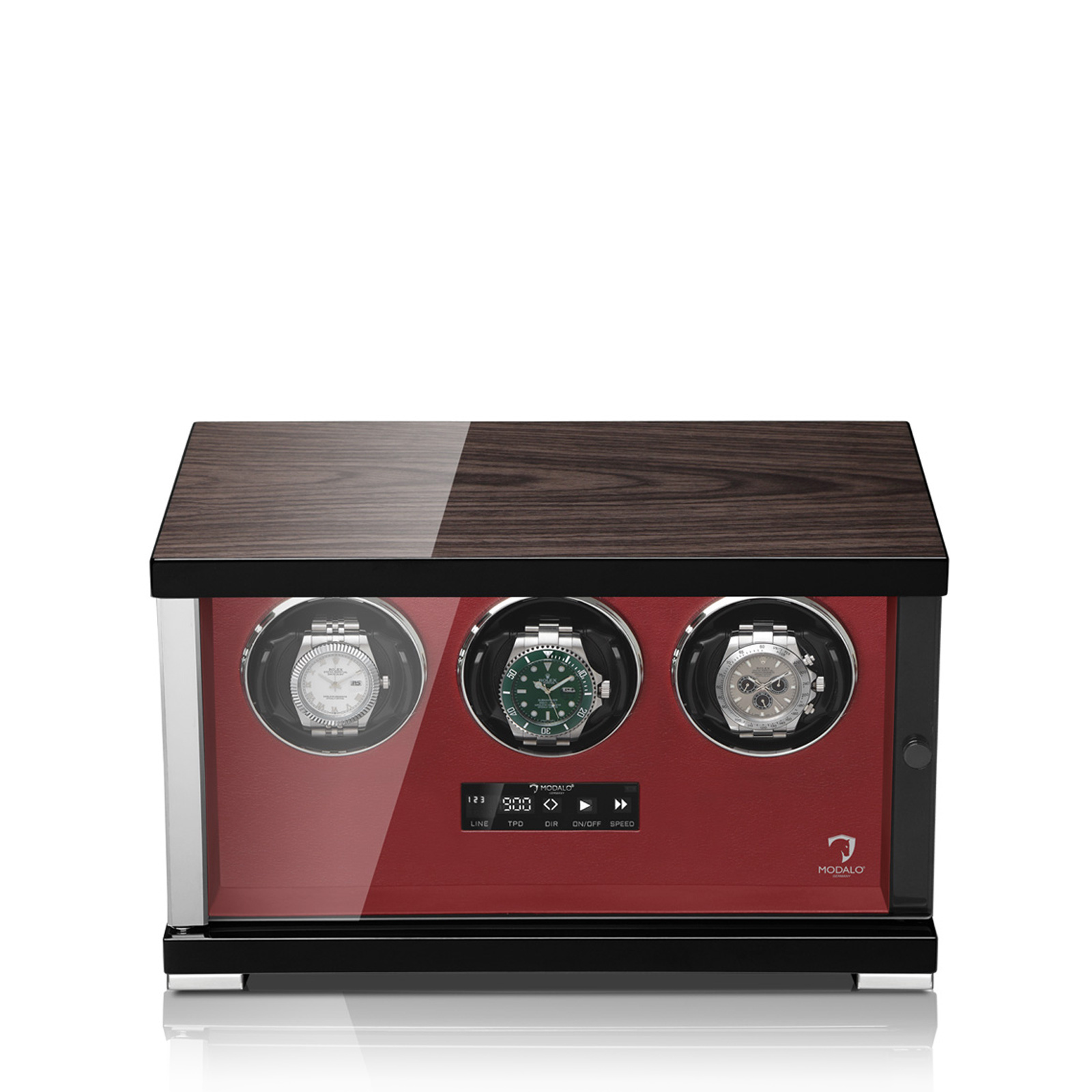 Modalo Uhrenbeweger Showtime 3 - Schwarz Makassar Rot