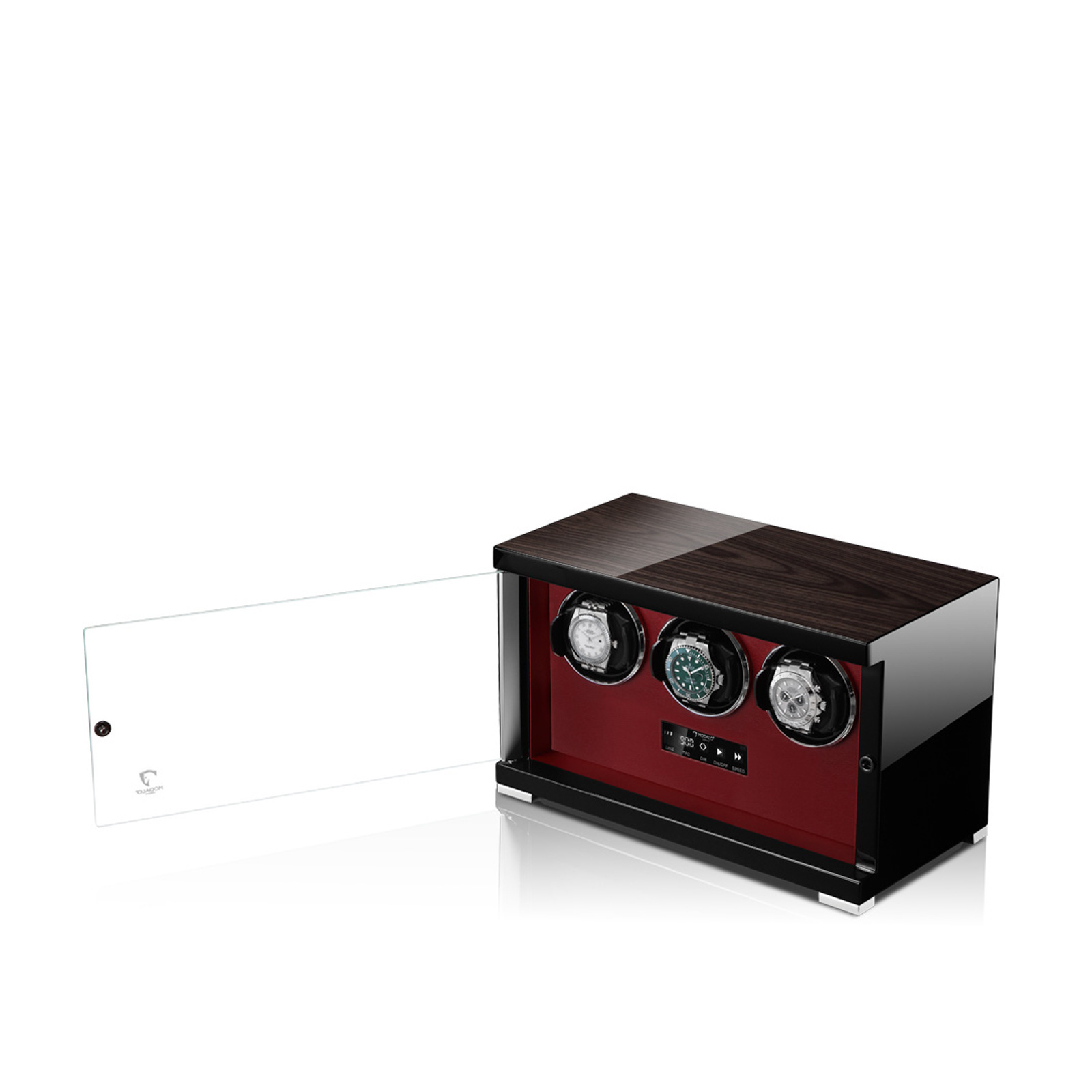 Modalo Uhrenbeweger Showtime 3 - Schwarz Makassar Rot