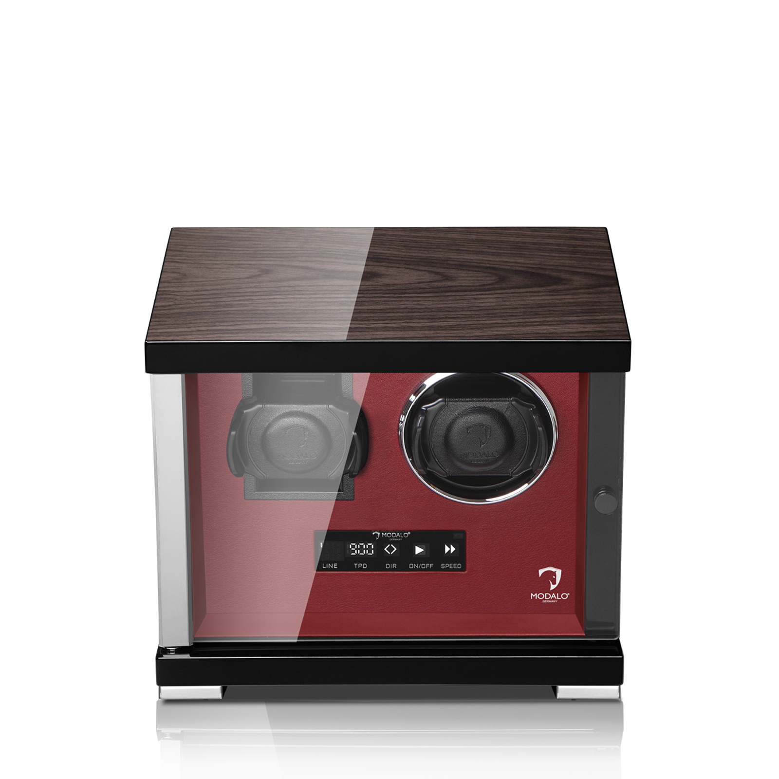 Modalo Uhrenbeweger Showtime 1 plus 1 - Schwarz Makassar Rot